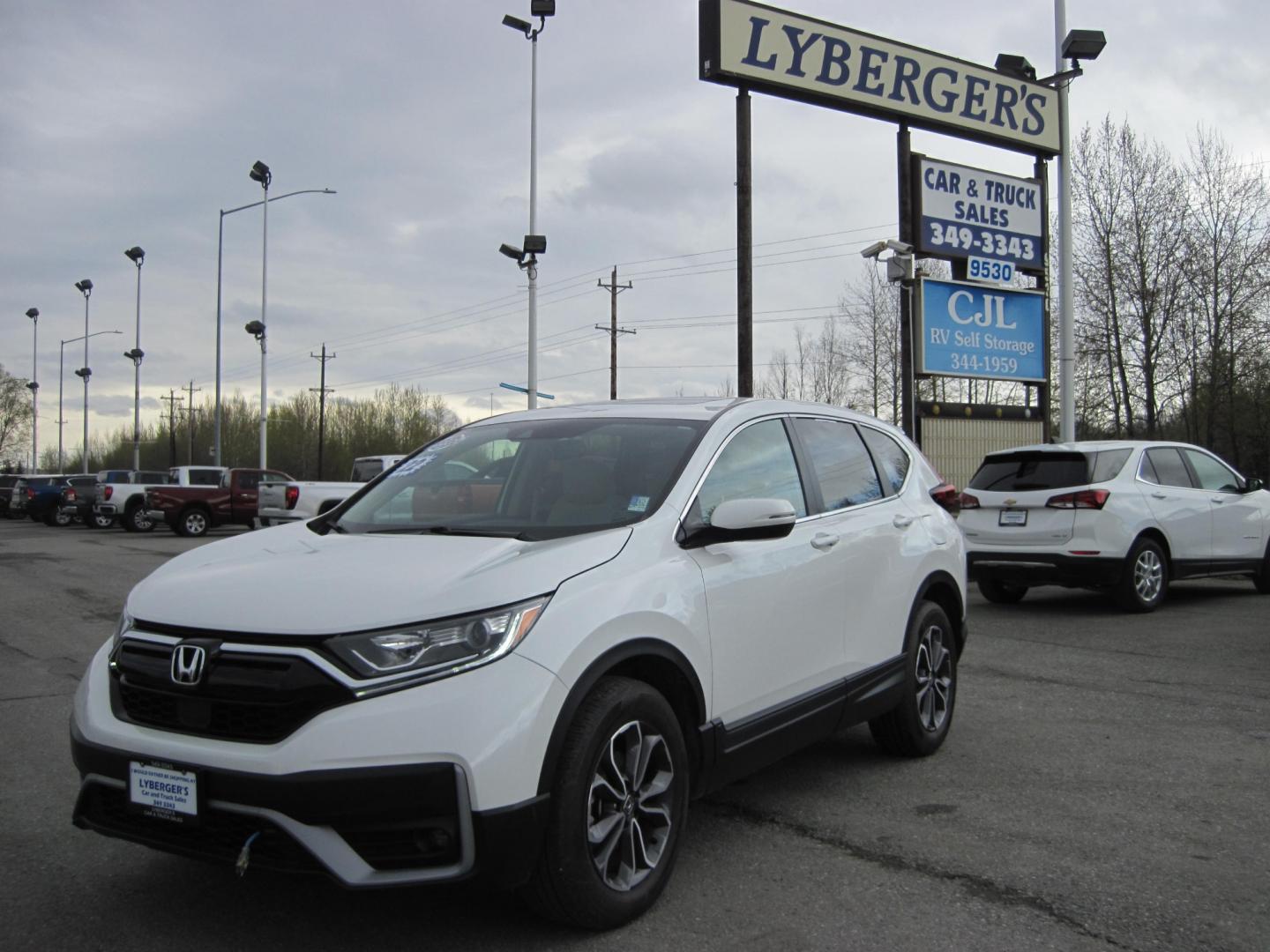 2022 white /Tan Honda CR-V EX-L AWD (2HKRW2H8XNH) , automatic transmission, located at 9530 Old Seward Highway, Anchorage, AK, 99515, (907) 349-3343, 61.134140, -149.865570 - Low miles On this Honda CR-V EX-l Sunroof, remote start come take a test drive. - Photo#0